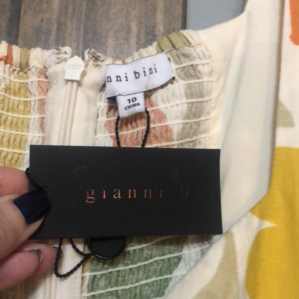 NWT Gianni Bini Tory Linen Dress Size 10 - Picture 3 of 5